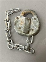 Galvanized Metal Railroad Lock, No Key