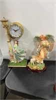FRENCH PROVINCIAL STYLE CLOCK AND STATUE