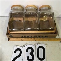 Clear glass canister set