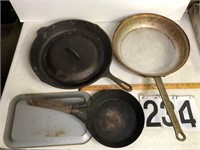 Lodge iron skillet 15" & 2 others