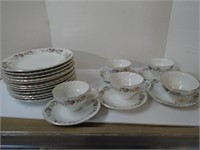 12 9" Plates , 5 Cup and Saucers ,6  6" Plates