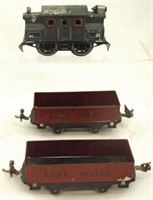 (3) PIECES LIONEL TRAIN SET 159 "O"