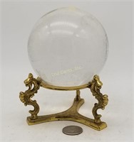 Crystal Ball Lot Paperweight & Candle Stand