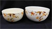 2 Jewel Tea mixing bowls, largest is 9" diameter