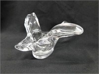 Crystal bird dish w/ polished bottom