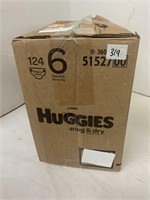 124 Ct Huggies Size 6 Diapers
