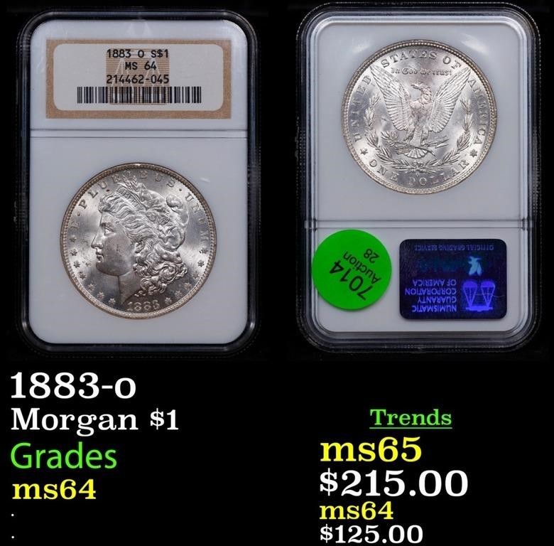 NGC 1883-o Morgan Dollar $1 Graded ms64 By NGC