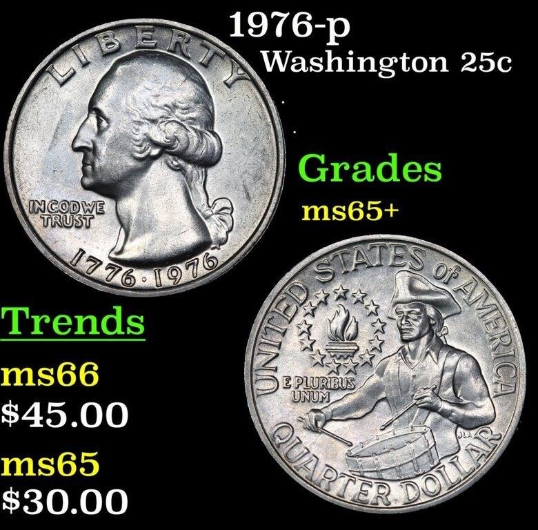 1976-p Washington Quarter 25c Grades GEM+ Unc