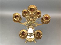 Neoclassical Italian Gilt Brass & Marble Candelabr