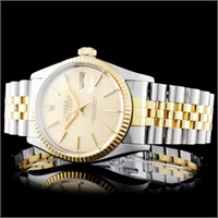 Champagne Rolex DateJust 36mm YG/SS Watch