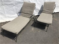 (2) Wrought Iron Chaise Lounges