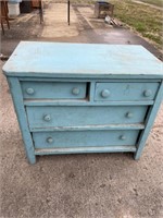 Blue painted small dresser project needs