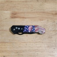President Trump USA Auto-Open Folding Pocket Knife