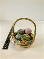 Jim Shore Ceramic Basket w/ eggs