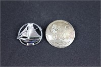 Two Sterling Silver Brooches