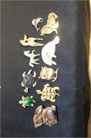 Assorted Pins & Brooches Featuring Animals