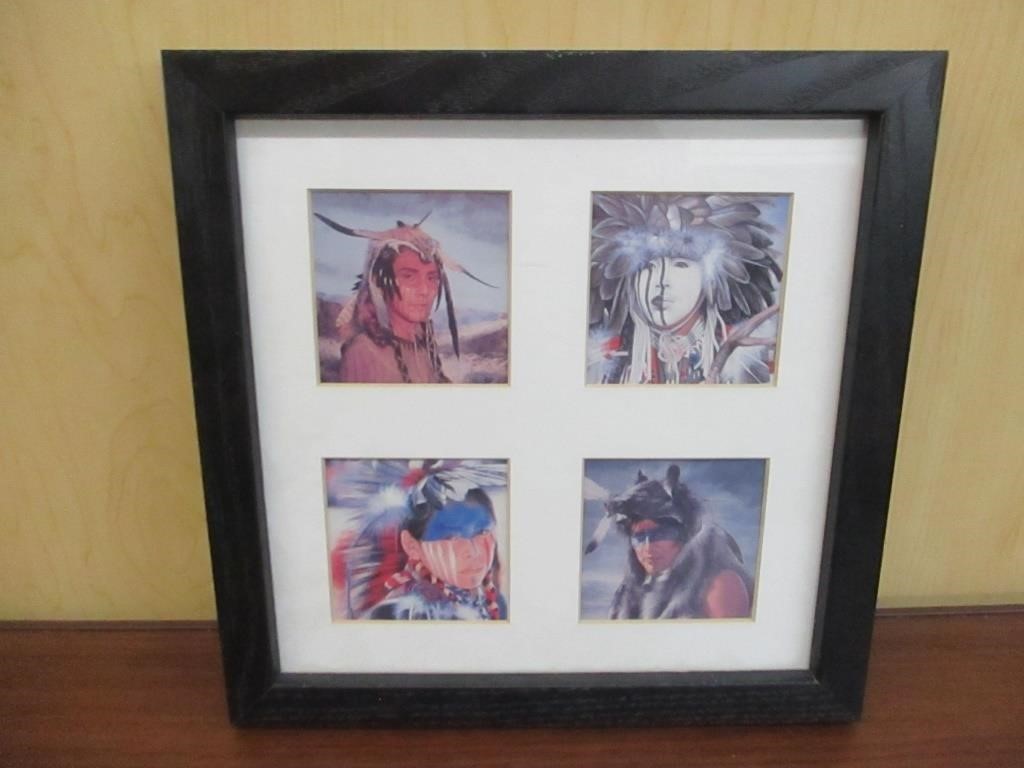 Framed 4 in 1 Native American Warriors