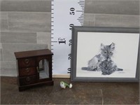 15" X 18" KITTY PICTURE / JEWELRY BOX