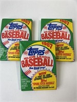 (3) 1987  Topps Baseball Wax Packs