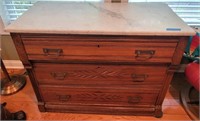 Marble Top Spoon Carved Dresser