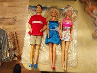 2 Barbie Dolls & Ken Doll