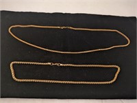 2 Gold Electro-Plated Chains 18" & 22" long