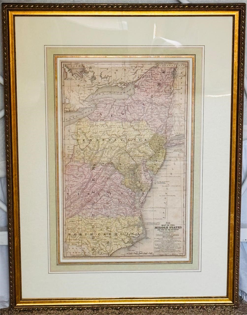 Antique 1839 Eastern Seaboard Map