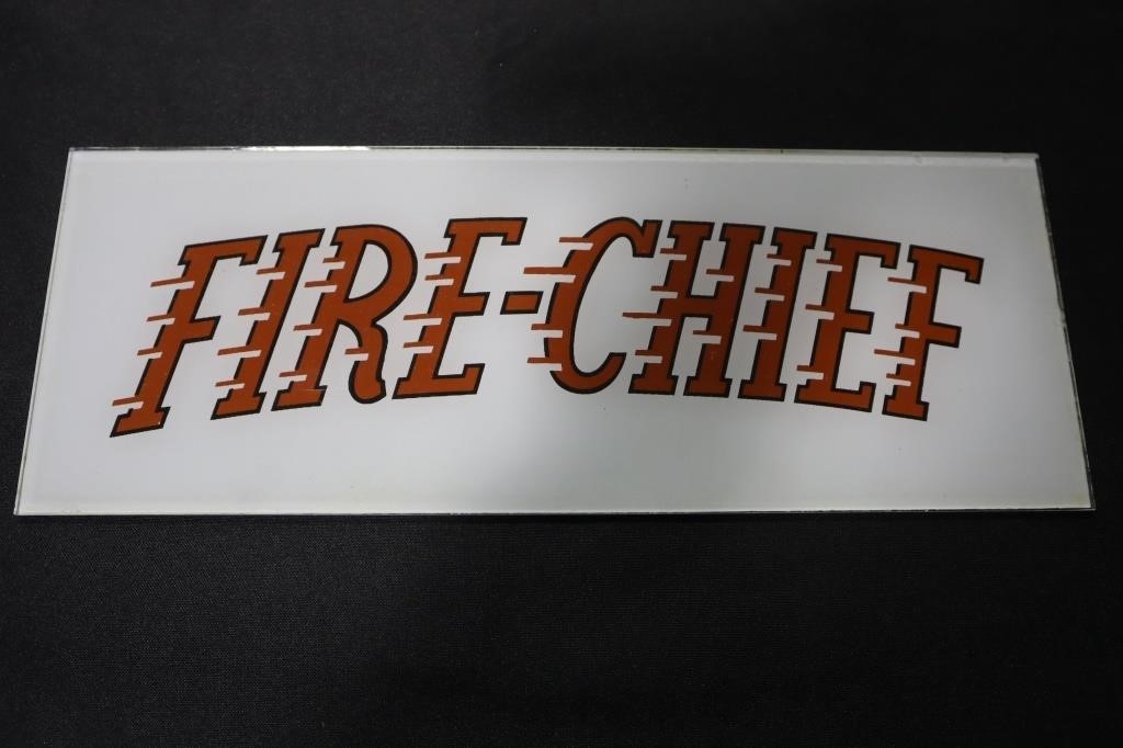 Glass Texaco Fire Chief glass insert sign 15"