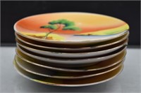 7 Hand Painted Made in Japan China Dessert Plates