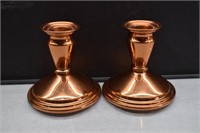 Pair of Copper Console Candlesticks