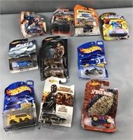 11 toy cars - mostly hot wheels