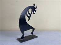 Signed Kokopelli Metal Sculpture