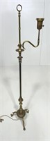Brass floor lamp, cast legs, 53"T, 11" base,