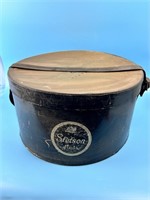Stetson Hat Box Leather Strap/ 3 Vintage Hats