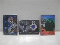 Three NFL Jersey Swatch Football Cards