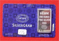 IGR Silver  1 Ounce Silver Bar