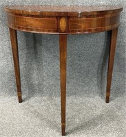 Baker Inlaid Demilune Table