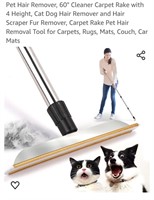 Pet Hair Remover, 60" Cleaner Carpet Rake