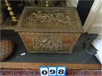 BRASS COVERED KINDLING BOX