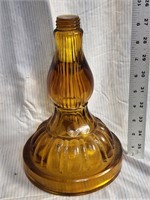 Vintage amber oil lamp base