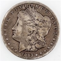 Coin 1893-CC  Morgan Silver Dollar In Fine