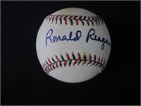 RONALD REAGAN SIGNED BASEBALL WITH COA