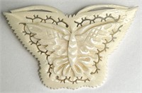 Carved Oxbone Butterfly Brooch/Pin 4 Grams