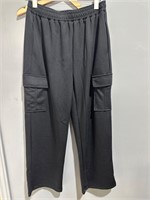 ($39) Women Elastic High Waisted Cargo Pants,L