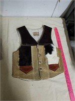 Mexico leather kids vest