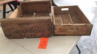 Vintage Campbells soup crate and Pepsi crate