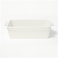 1.5qt Rectangle Stoneware Loaf Dish Cream