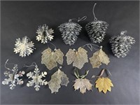 Pinecone, Snowflake and Leaf Ornaments