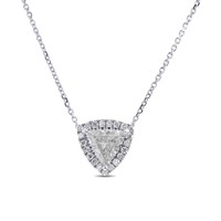 18KW Gold Trilliant Diamond Necklace