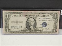 1935 D  Silver Cerificate Blue Seal w Robbery Ink